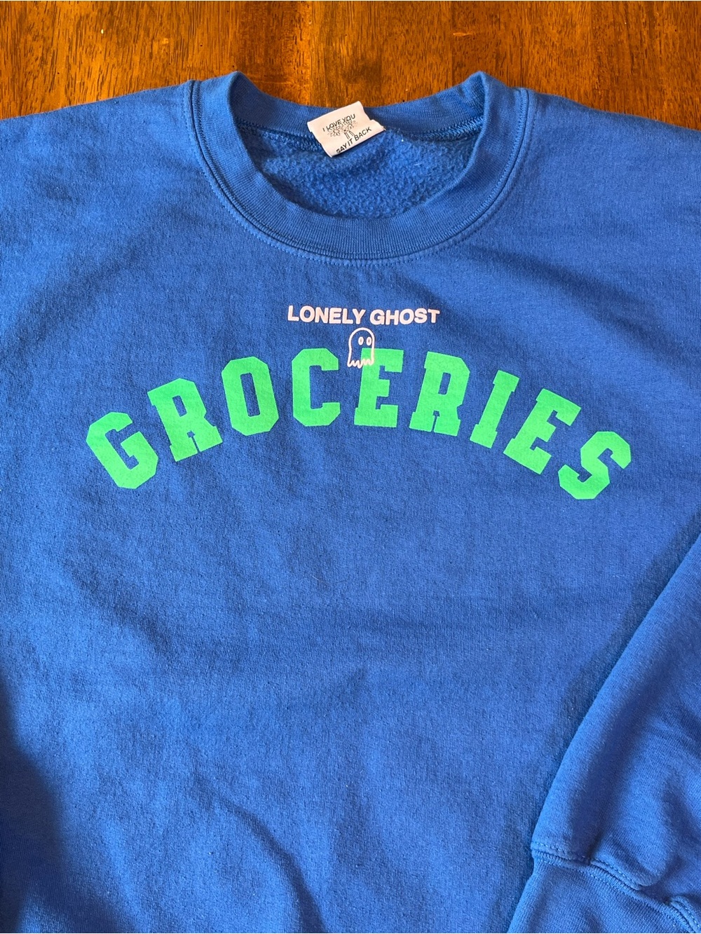 Lonely Ghost Groceries Graphic Crewneck Sweatshirt Large - Picture 2 of 6